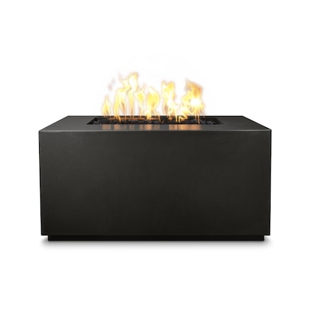 The Outdoor Plus 60 Rectangular Pismo Fire Pit, GFRC Concrete, Black, Plug & Play Electronic Ignition, Liquid Propane OPT-2460EKIT-BLK-LP
